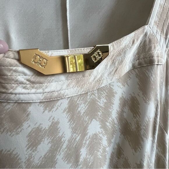 Class Roberto Cavalli Beige Cream Animal Print Dress Size 8 Leopard Short Sleeve - Picture 4 of 14